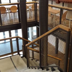 Aula: Stahlkonstruktion Galerie, Gymnasium Görlitz – vergrößern